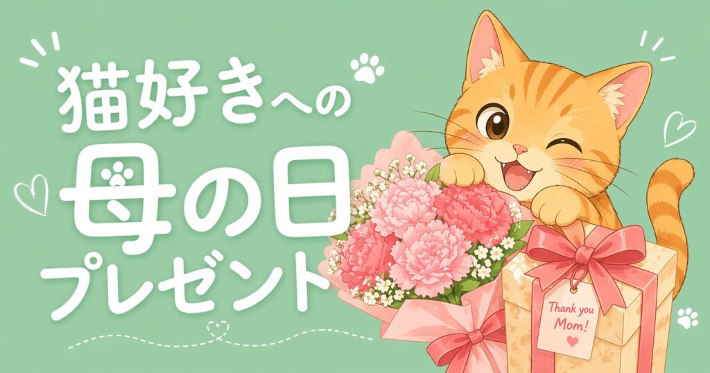 母の日に猫好きママへ贈るギフトのイメージ